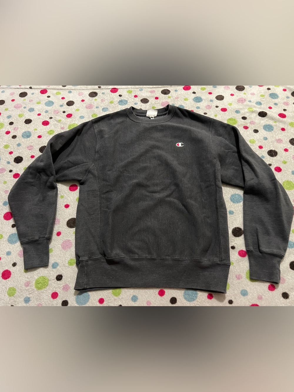 Champion Black Crewneck Sweatshirt with Small Logo